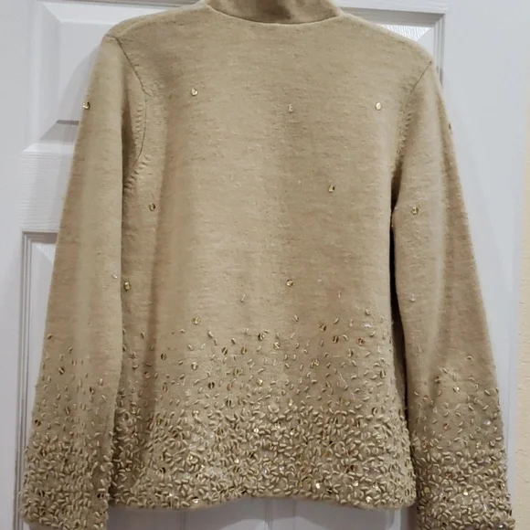 Stunning! Vintage Liz Claiborne Sweater Jacket, beaded and sequins - Picture 2 of 8